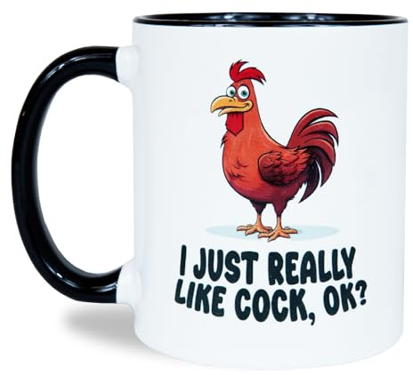 MUGEMS Really Like Cock - Rude Funny Mug Sarcastic Slogan Gifts Adult Humour Rude Gift Cup Joke Mug Secret Santa Gift Christmas for Wife Girlfriend Boyfriend Husband Valentines