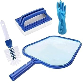CBFGGOEUDFBS Pool-Reinigungswerkzeuge, Pool-Skimmer, robuste Laubharken-Reinigungswerkzeuge, feinmaschige Beutelfänger (Size : Handheld cleaning brush)