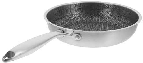 Mikinona Olla Inoxidable Sartén Wok Para Saltear Accesorios Para Cocina Uso Diario Fácil De Limpiar