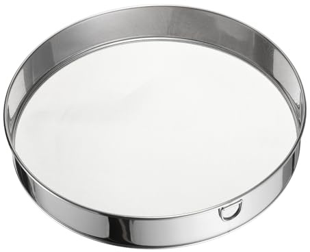 sourcing map 304 Stainless Steel Flour Sifter, 12Inch 60 Mesh Round Sifter Flour Sieve Mini Fine Mesh for Baking Cake Bread, Silver