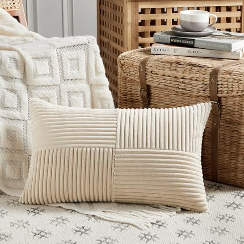 FDTERN 1 styck khaki örngott 50 x 70 cm mjukt manchesterörngott örngott dekorativa örngott soffkuddar prydnadskuddar boho dekoration för soffa sovrum vardagsrum balkong (utan kuddfyllning)