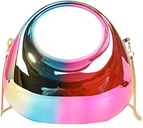 Abendtasche, Damen-Abendtasche, Acryl, Umhängetasche, modische Abendtasche, Mondform, Crossbody-Tasche für Party, Hochzeit, bunt