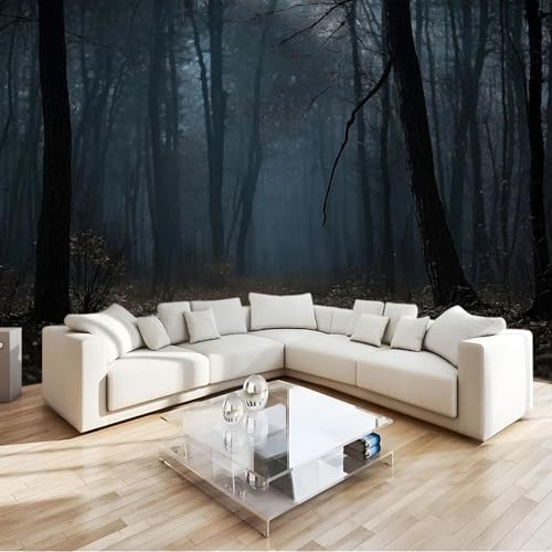 3D Effekt Fototapete Horror Wald Wanddeko Tapete, Dunkel Hochwertige Wanddekoration Wandtapete, Vlies Tapete Wandbild für Wohnzimmer Schlafzimmer Büro 350x256cm