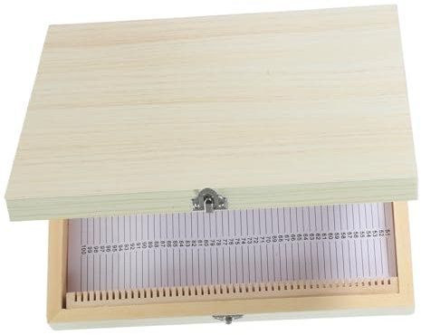 Gatuida Aufbewahrungsbox für Mikroskopobjektträger Aus Naturholz 100 Vorbereitete Objektträger Einfache Inventarisierung Metallverschlussscharnier für Mehr