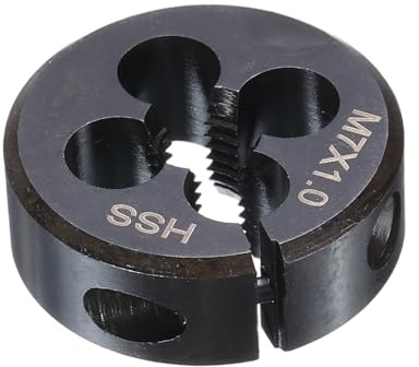sourcing map Runde Schneideisen M7 x 1, metrisches Gewinde, 25 mm Außendurchmesser, verstellbar, rechts, Hochgeschwindigkeitsstahl (HSS), runde Schneideisen für Gewindereparatur