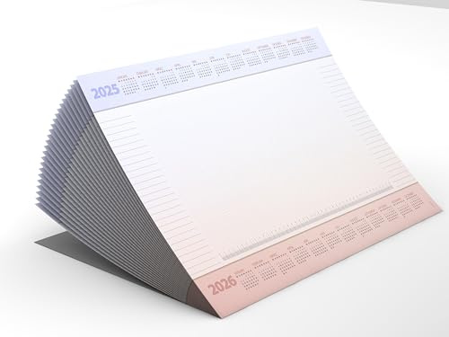 Sottomano da scrivania Desktop Assistent AMBIENT in carta DIN A2 con striscia protettiva, calendario e molte caratteristiche pratiche, 25 fogli, con foglio di calendario extra
