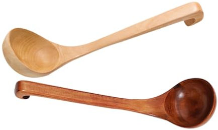 Cabilock Cucharones De Madera Para Sopa y Salsa Mango Largo Ideal Para La Cocina