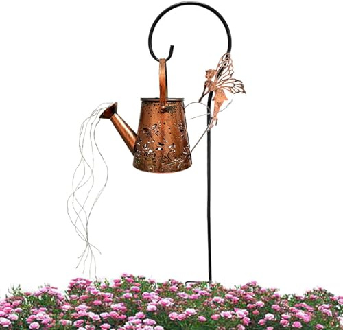 Luces solares para regadera, luces para regadera al aire libre, luces huecas para regadera de mariposa, luces decorativas retro para patio, lámpara impermeable para fiesta y boda