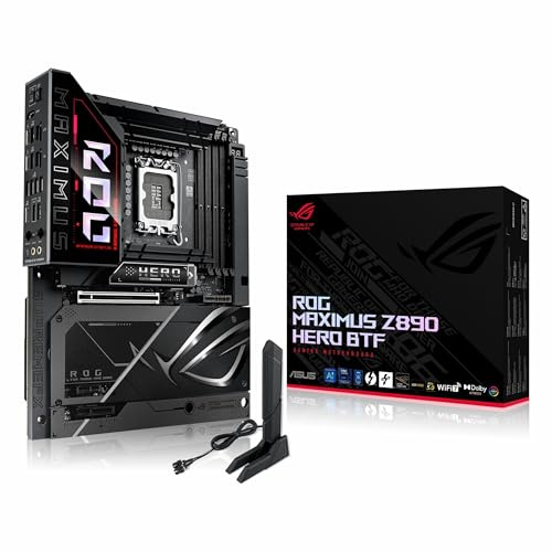 ASUS ROG Maximus Z890 Hero BTF, Intel ATX Motherboard, 22+1+2+2 Power Phases, DDR5 Slot, PCIe 5.0, New Generation GPU, Hidden Connectors, Graphics Card Slot, Black