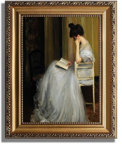 AGOLINE Vintage Gold Framed Wall Art for Living Room,The Readers,12x16 IN | Vintage Framed Pictures for Bedroom,Classic Oil Painting Art Prints,Victorian Aesthetic Home Decor