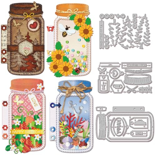 GLOBLELAND Stanzformen „Flaschenseite Schütteln“ Für Heimwerker Scrapbooking Metallplanerrahmen Stanzformen Baumstanzungen Für Kartengestaltung Prägung Fotoalbum Basteldekor