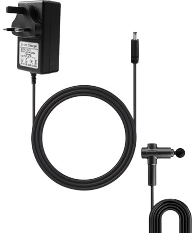 25.2V 1A Massage Gun Charger Adapter Universal Portable Muscle Massages Guns Battery Chargers Cable with LED Indicator DC Supply Charging Power Cord Adapter Replacement for Vacuum Cleaner