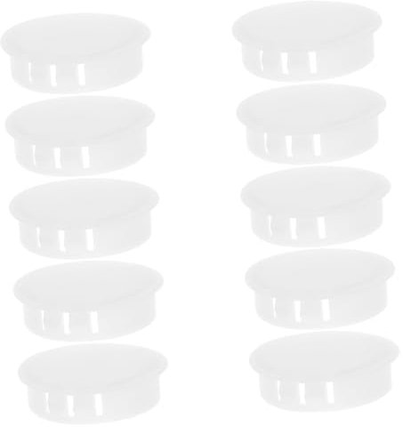 Holibanna 10pcs White 38mm Plastic Screw Hole Plugs for Furniture, Cabinet, and Kitchen Shelves Snap-in Locking Round Cover Caps for Door Screw and Hinge Hole Filling