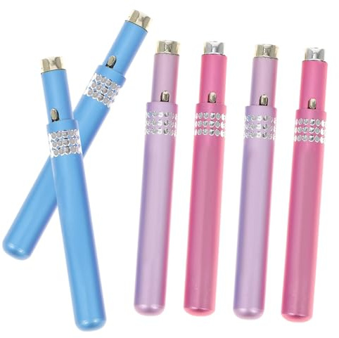 TOGEVAL Teleskop Lippenpinsel 6 Stück Einziehbar Metallgehäuse Seidig Dichte Borsten Tragbar Für Make up Unterwegs Und Profi Einsatz