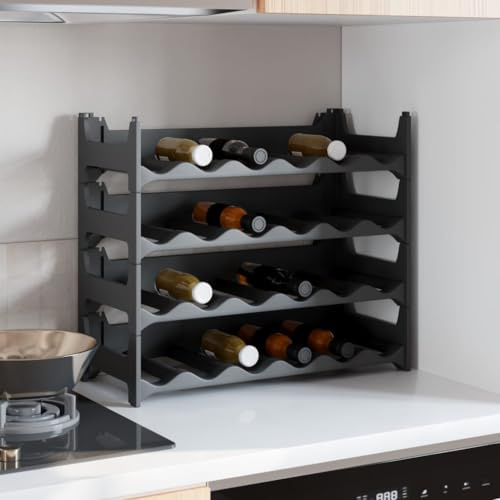 WSJHUHK Meubles, armoires et rangement, casiers à vin, casier à vin pour 24 bouteilles en polypropylène empilable