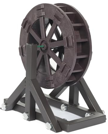 Holz-Wasserrad-Brunnen, Garten-Wasserfall, Wasserradbrunnen Wheels Wasserlandschaft Handgemacht für teich, Patio, Yard, Aquarium, Terrasse(22 cm (8.7 in))
