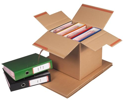 PRS Versandbox für 3-4 Ordner, Natur, 10 Stück | Ordner-Versandkarton, Postkarton,