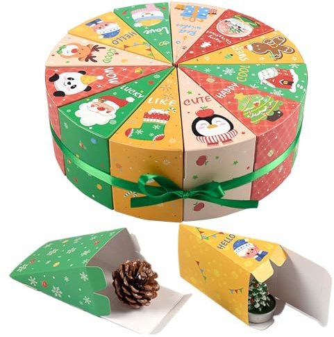 Calendario 'Avvento vuoto | 12 scatole riempibili per dolcetti natalizi, per bambini, gioielli, giocattoli, matrimoni, vacanze, cioccolato, ragazzi e ragazze