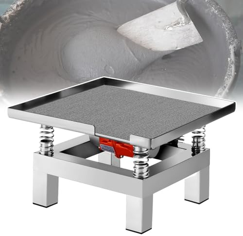 HCAUYNN Mesa de vibración hormigón Mini 35x35 cm, pequeño Banco de Pruebas vibratorio de Acero Inoxidable, Plataforma compactadora 10 kg para Laboratorio, almacén, Taller 13.8x13.8in/35x35cm
