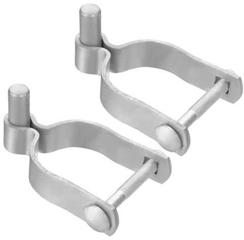 sourcing map Chain Link Fence Gate Post Hinge, Galvanized Steel Chain Link Fence Gate Male Hinge for 2-3/8 in OD Post Gate Hinges with Bolts and Nuts for Backyard, Farm Garden Door, 2pcs