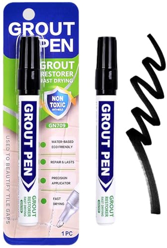 Black Grout Pen for Tiles, Tile Paint for Bathroom & Kitchen, Grout Paint to Restore Tile Grout on Wall and Floor