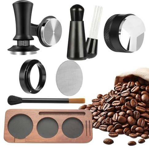 Generico Juego para Tamper de café expreso | Dispensador y prensa portátil para café | Kit para expreso de 51 mm – Para apartamento, tienda, dormitorio, cocina, casa, aficionados y