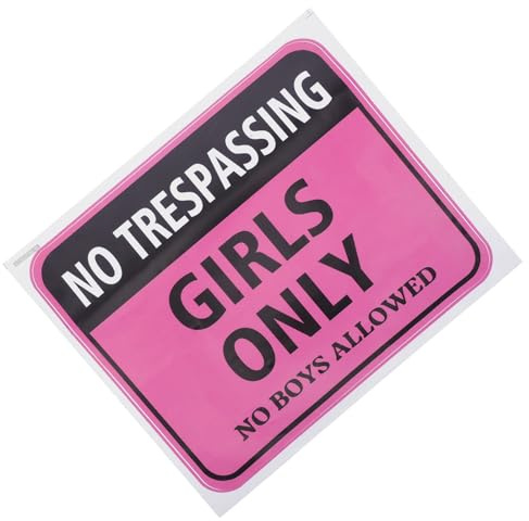 Adhesivo de Pared de Señal de Advertencia en Inglés Rosa | Pvc Autoadhesivo, para Puertas y Dormitorio de Niñas, Estilo Lindo para Chicas Adolescentes