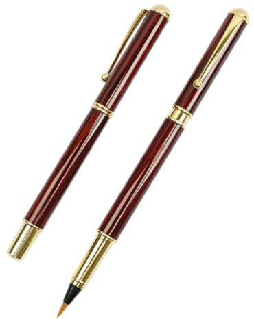 GALPADA Pluma de Pincel para Caligrafía Reutilizable Punta de Acero Inoxidable, Recargable y Ligera para Dibujo y Pintura en Acuarela, 1 Set Portátil