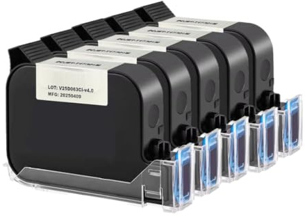 HSCJMEHT Cartouche d'encre Noire Adhesion HD 12,7 mm, solvant Non crypté, étanche, séchage Rapide, Compatible avec imprimante TIJ(5PCS)