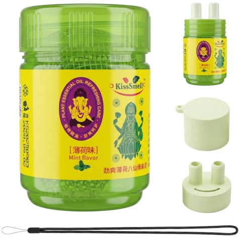 Compound Thaï Lot d'inhalateur d'herbes aromatiques | Avec aspirateur nasal et ficelle, odeur et rafraîchissement, 100 % naturel