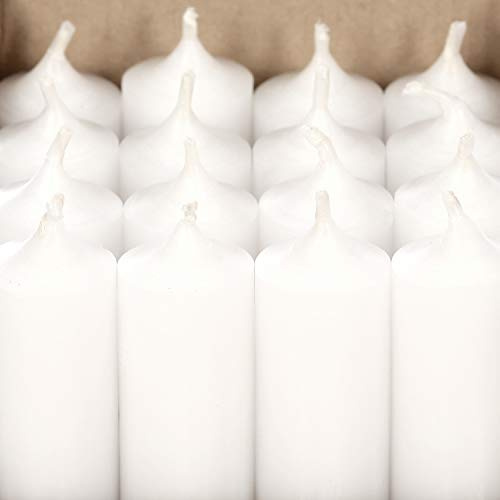 Bütic GmbH Lot de 8 bougies à tige colorées 180 mm x Ø 28 mm – Bougies hautement nettoyées, durée de combustion 8,5 h, inodores, faible suie avec combustion sans résidu, couleur : blanc