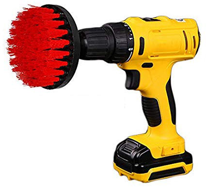 OxoxO 4inch Diameter Drill Brush Attachment Heavy Duty Powered Scrubbing Scrub Cleaning compatible with Flooring,Concrete,Brick,Siding,Brick,Garage,Cutters,Ficompatible with,Stone