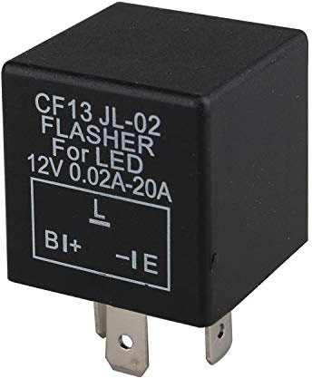 Futheda 3 Polig Blinkrelais Flasher Relay LED-Licht Blinker Relais Blinkgeber mit Schaltkreisschutz und Rückwärtsschutz 0.02A-20A 12V für Auto, Motorrad und so weiter