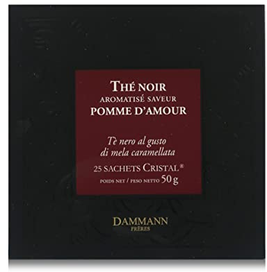 Dammann Pomme d'Amour - Thé noir au arôme de pomme caramélisée, 25 sachets cristal - Dammann Frères