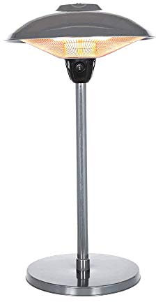 LIDS 2KW Electric Patio Heater with Waterproof Cover, Outdoor Infrared Heater Indoor 3 Heating Seting Electric Heaters, Free Standing Patio Heaters for Garden Gazebo (good)