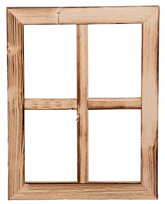 UNUS Deko Fenster aus Holz, Fensterrahmen im Vintage Design, Bilderrahmen rechteckig 35 x 27 x 1,5 cm