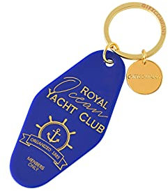 Gift Company Royal Yacht Club Schlüsselanhänger aus Acryl in der Farbe Blau-Gold, Maße: 4,5cm x 12,4cm x 0,25cm, 1049801009