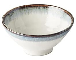 MIJ Europe Bol à céréales en céramique, bol à pâtes, saladier, petit déjeuner, blanc et bleu, Aurora 15 cm de diamètre, 450 ml, 1ère pour céréales, fruits, riz, risotto Udon Pho, pâtes asiatiques