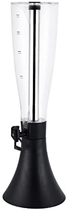 Dispensador de Cerveza Torre de cerveza de 4 L con carámbano de acero inoxidable extraíble, dispensador de bebidas for limonada, té, agua fría vino de cerveza y más, negro Dispensador de Bebidas Torre