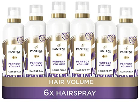 Pantene Volume Hairspray with Jojoba Oil 250ML, 6 x 250 ML, Volumising Products Non Sticky Frizz Ease Hair Spray For Long Lasting Style, VALUE PACK