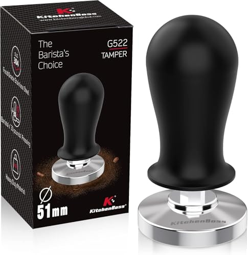 51MM Calibrated Coffee Tamper: KitchenBoss Espresso Pressure Tamper, Spring Loaded Tamper Espresso Hand Tamper | Weighted Coffee Espresso Tamper