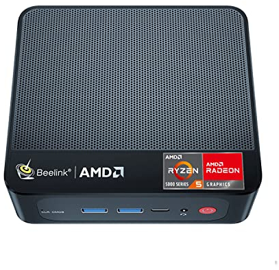 Beelink SER5 minidator, AMD Ryzen 5 5500U (6C/12T, upp till 4,0 GHz) 32GB DDR4 RAM 500GB NVMe SSD Mini stationär dator 4K 60Hz trippelskärm, WiFi6/BT5.4/HDMI/DP/USB3.2