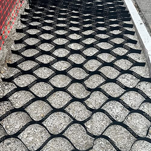 rasengitter kunststoff Geogitterrolle Geozelle, Hochbelastbares Skalierbares Geogitter Bodengitter Auffahrt Schottergitter Schuppenunterbau, für Terrassen/ Schuppen/ Hänge/ Wege ( Size : 1x5M/3.3x16.4