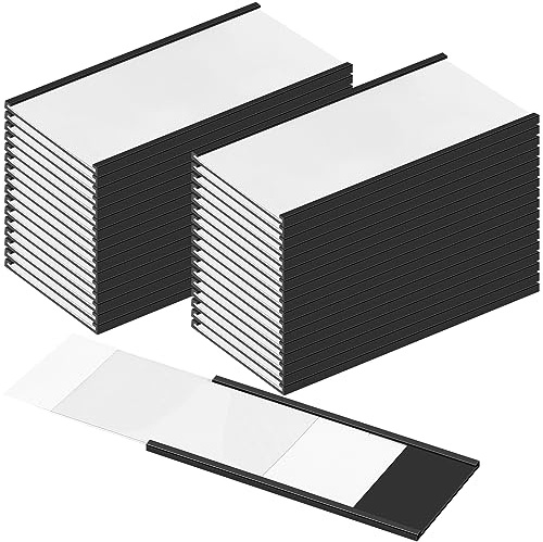 Fulmoon 100 Sets Magnetic Label Holders 4x2 Inch C Channel Name Plates