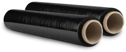 MERCURY TEXTIL- Film Transparente o Negro para Embalar (Negro, 2 Rollos)
