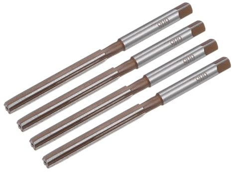sourcing map 4pcs Hand Reamers, 6mm H8 Metric Reamer Drill Bit for Metal Wood Hole Reaming, Straight Flutes 9SiCr Alloy Steel Tool
