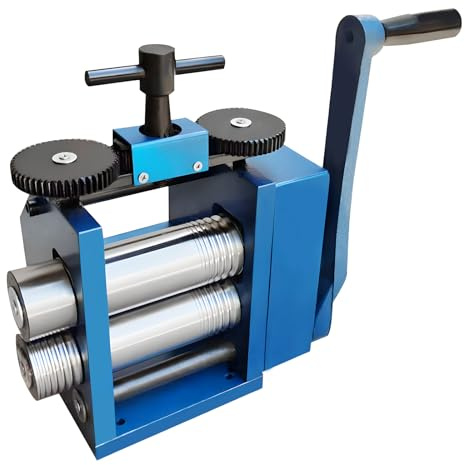 HOARLICN 3 in 1 macchina di laminazione manuale, manuale combinazione, spessore di punzonatura regolabile 1:6 presser laminatoi gioielli in metallo pressa strumento di laminazione utilizzato per