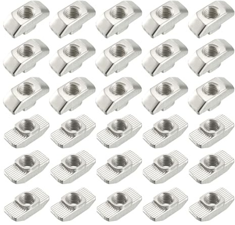 METALLIXITY Gleitende T-Nutensteine (M6-Gewinde) 30 Stück, T-Nutenstein aus Kohlenstoffstahl mit Hammerkopfbefestigung für Aluminium-Extrusionsprofil der Serie 4040