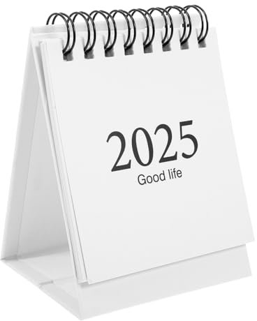 SHINEOFI Tischkalender 2024-2025 Mini-Standkalender 2024. 07-2025. 12 Flip-Tageskalender 18-Monatskalender Für Heimbüro Schule (Weiß)