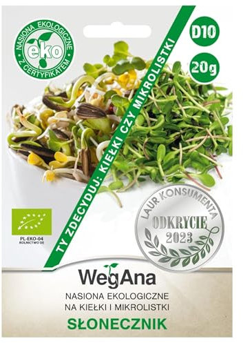 WegAna Girasole per germogli e microfoglie semi 20g semi vegetali semi di propagazione per serra giardino erbe aromatiche